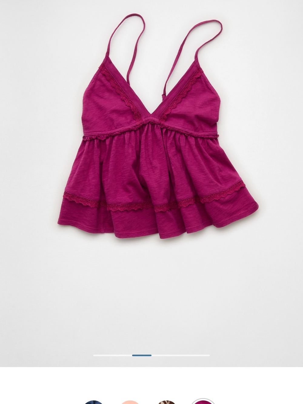 aerie Fuchsia Pink Ruffle Tank Top